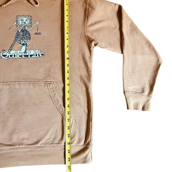 Quiet Life Skeleton Surfer Hoodie Medium Tan/Beige Streetwear 🏄‍♂️ - Picture 2 of 8